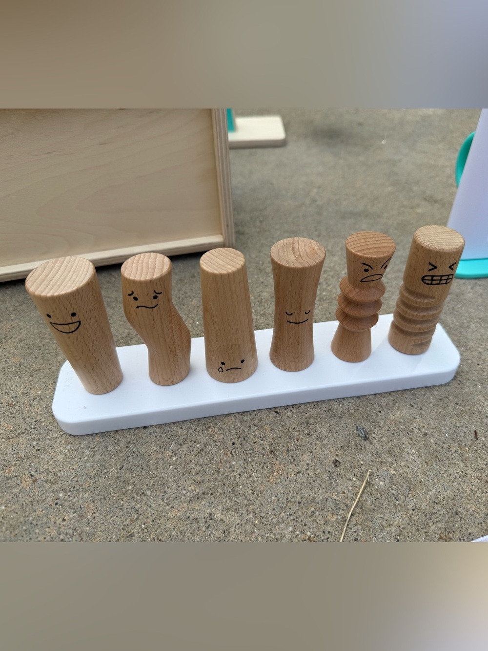Lovevery Wooden Emotion Peg Toy Set - Natural Wood